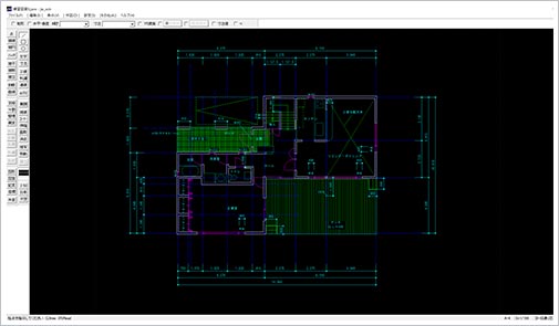 Jwcad（ジェイダブルキャド）を使った建築平面詳細図制作の画面